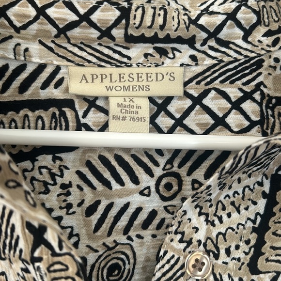 Appleseed’s Plus Women’s Bohemian Print Button Down Shirt - Picture 4 of 8